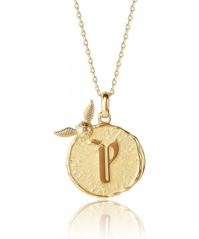 Wizarding World Golden Snitch Initial Pendant Necklace, Flash Plated, 18", Choose Letter Yellow P $22.55 Necklaces