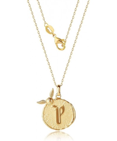 Wizarding World Golden Snitch Initial Pendant Necklace, Flash Plated, 18", Choose Letter Yellow P $22.55 Necklaces