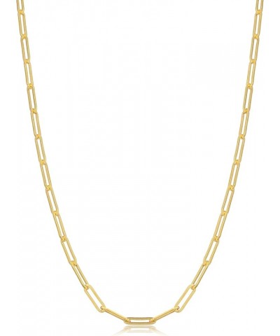 Yellow Gold Over Sterling Silver 2.9 mm Paperclip Chain Necklace for Men and Women 24.0 Inches $26.65 Necklaces