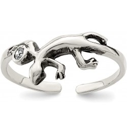 Sterling Silver Antiqued Lizard CZ Toe Ring Q-QR783 $14.14 Body Jewelry