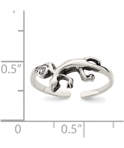 Sterling Silver Antiqued Lizard CZ Toe Ring Q-QR783 $14.14 Body Jewelry