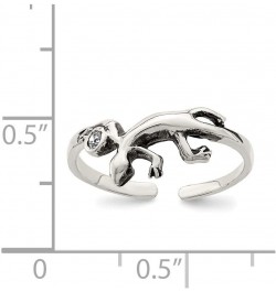 Sterling Silver Antiqued Lizard CZ Toe Ring Q-QR783 $14.14 Body Jewelry