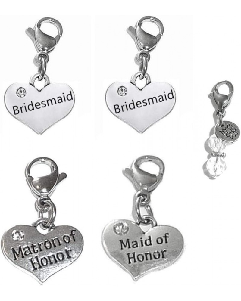 Set Of 4 Clip On Charms, Build Your Own Bracelet, Bag, Purse, Handbag, Message, Inspirational, Keychain, Zipper Pull, Jewelry...