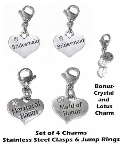 Set Of 4 Clip On Charms, Build Your Own Bracelet, Bag, Purse, Handbag, Message, Inspirational, Keychain, Zipper Pull, Jewelry...