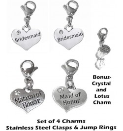 Set Of 4 Clip On Charms, Build Your Own Bracelet, Bag, Purse, Handbag, Message, Inspirational, Keychain, Zipper Pull, Jewelry...