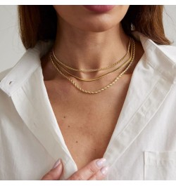 Layered Necklace for Women Dainty 14K Gold/Silver Plated Necklaces Trendy Herringbone/Rope Chain Necklace Set Simple Stacked ...