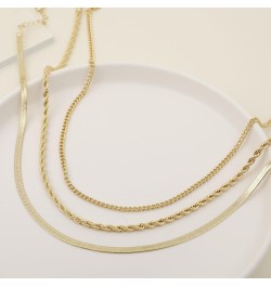 Layered Necklace for Women Dainty 14K Gold/Silver Plated Necklaces Trendy Herringbone/Rope Chain Necklace Set Simple Stacked ...