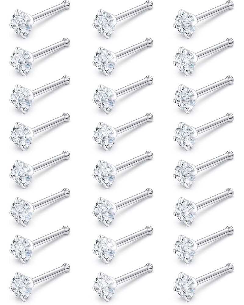 18G 20G Straight Nose Rings Stud Surgical Stainless Steel Nose Studs Cute nose Ring stud，20 gauge 18 gauge Nose piercing jewe...