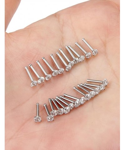 18G 20G Straight Nose Rings Stud Surgical Stainless Steel Nose Studs Cute nose Ring stud，20 gauge 18 gauge Nose piercing jewe...