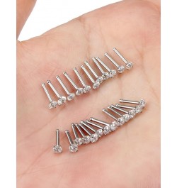 18G 20G Straight Nose Rings Stud Surgical Stainless Steel Nose Studs Cute nose Ring stud，20 gauge 18 gauge Nose piercing jewe...