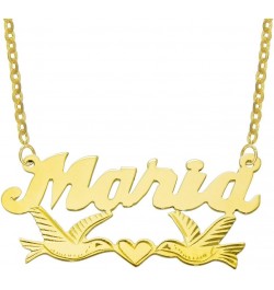 14K Yellow Gold Personalized Name Plate Necklace - Style 11 - Customize Any Name 20.0 Inches $105.08 Necklaces