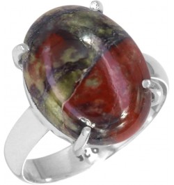 925 Sterling Silver Handmade Ring for Women 12x16 Oval Gemstone Statement Jewelry for Gift (99037_R) Dragon Blood Jasper $20....