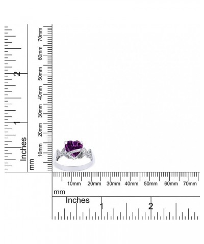 Heart Shape Simulated Birthstone In 14K White Gold Over 925 Sterling Silver Simulated Amethyst $28.99 Necklaces