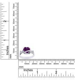 Heart Shape Simulated Birthstone In 14K White Gold Over 925 Sterling Silver Simulated Amethyst $28.99 Necklaces