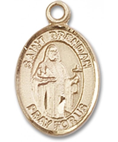 14 Karat Gold Catholic Patron Saint Medal Petite Charm Pendant, 1/2 Inch Saint Brendan the Navigator $100.58 Pendants