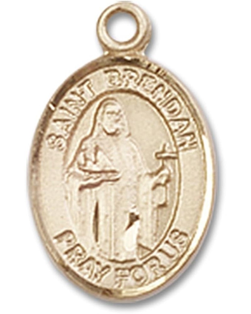 14 Karat Gold Catholic Patron Saint Medal Petite Charm Pendant, 1/2 Inch Saint Brendan the Navigator $100.58 Pendants