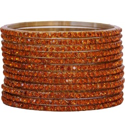 Indian Traditional Glass Bangles Zirconia Stone Women Wedding Fashion Jewelry Brown 2.6 Inches $11.70 Bracelets