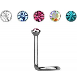 18GA EO Gas Sterilized G23 Implant Grade Titanium Bezel Set Crystal Top Nose Screw Clear $8.25 Body Jewelry