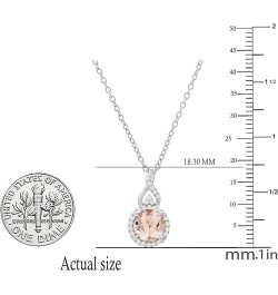 Round White Diamond & Gemstone Ladies Pendant (Silver Chain Included), Available in Various Gemstones & Metal 10K/14K/18K Gol...