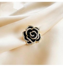 Rhinestone Black Rose Ladies Necklace Long Adjustable Pendant Necklace Women's Sweater Necklace Wedding Dress Necklace Jewelr...