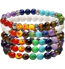 7 Chakra Beaded Stone Bracelets for Women Men Meditation Essentail Oil Diffusing Lava Rock Wristbands for Woman Man Reiki Hea...