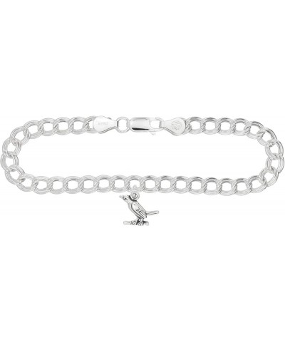 Sterling Silver Wren Bird on 4 Millimeter Charm Bracelet 7.0 Inches $17.71 Bracelets