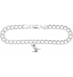 Sterling Silver Wren Bird on 4 Millimeter Charm Bracelet 7.0 Inches $17.71 Bracelets