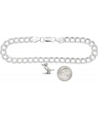 Sterling Silver Wren Bird on 4 Millimeter Charm Bracelet 7.0 Inches $17.71 Bracelets