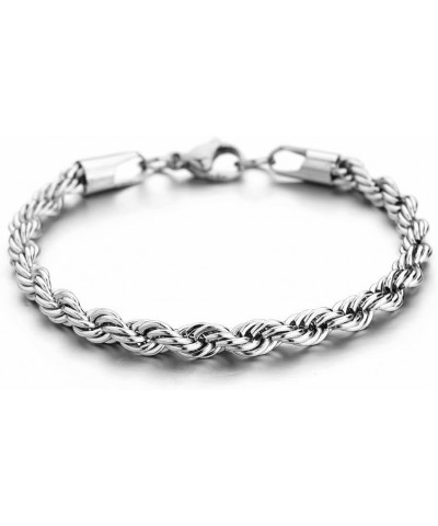 Twist Chain Necklace - Stainless Steel Rope Jewelry for Men & Women 9 Inches 5mm Wide $9.71 Necklaces