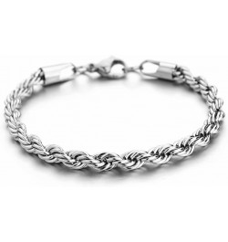 Twist Chain Necklace - Stainless Steel Rope Jewelry for Men & Women 9 Inches 5mm Wide $9.71 Necklaces