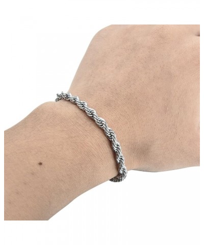 Twist Chain Necklace - Stainless Steel Rope Jewelry for Men & Women 9 Inches 5mm Wide $9.71 Necklaces