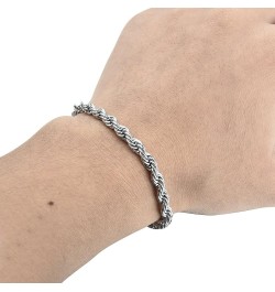 Twist Chain Necklace - Stainless Steel Rope Jewelry for Men & Women 9 Inches 5mm Wide $9.71 Necklaces