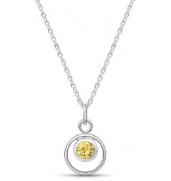 Lumini Women 925 Sterling Silver Simulated Birthstone Pendant Necklace 11. November - Simulated Topaz $17.09 Necklaces