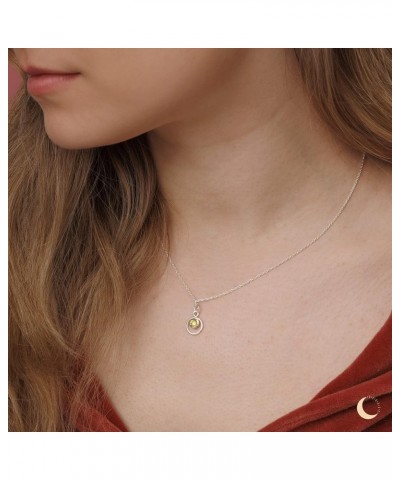 Lumini Women 925 Sterling Silver Simulated Birthstone Pendant Necklace 11. November - Simulated Topaz $17.09 Necklaces