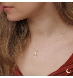 Lumini Women 925 Sterling Silver Simulated Birthstone Pendant Necklace 11. November - Simulated Topaz $17.09 Necklaces