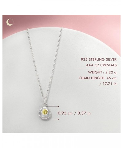 Lumini Women 925 Sterling Silver Simulated Birthstone Pendant Necklace 11. November - Simulated Topaz $17.09 Necklaces