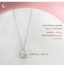 Lumini Women 925 Sterling Silver Simulated Birthstone Pendant Necklace 11. November - Simulated Topaz $17.09 Necklaces