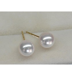 Japanese Akoya Cultured Pearl Stud Earrings 18K Solid Yellow White or Rose gold 5.5-6mm 7-7.5mm 7.5-8mm 8-8.5mm 8.5-9mm 9-9.5...