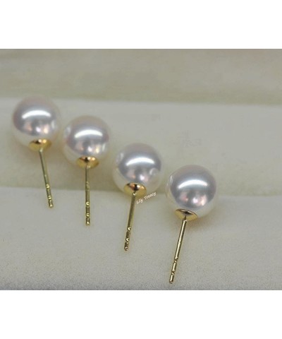 Japanese Akoya Cultured Pearl Stud Earrings 18K Solid Yellow White or Rose gold 5.5-6mm 7-7.5mm 7.5-8mm 8-8.5mm 8.5-9mm 9-9.5...