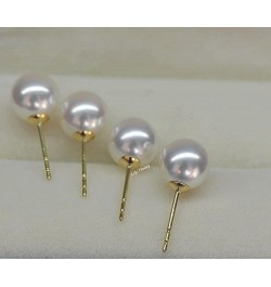 Japanese Akoya Cultured Pearl Stud Earrings 18K Solid Yellow White or Rose gold 5.5-6mm 7-7.5mm 7.5-8mm 8-8.5mm 8.5-9mm 9-9.5...