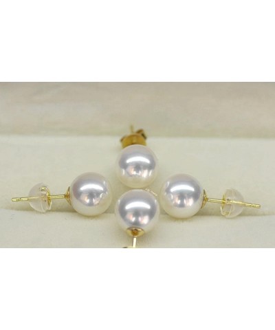 Japanese Akoya Cultured Pearl Stud Earrings 18K Solid Yellow White or Rose gold 5.5-6mm 7-7.5mm 7.5-8mm 8-8.5mm 8.5-9mm 9-9.5...