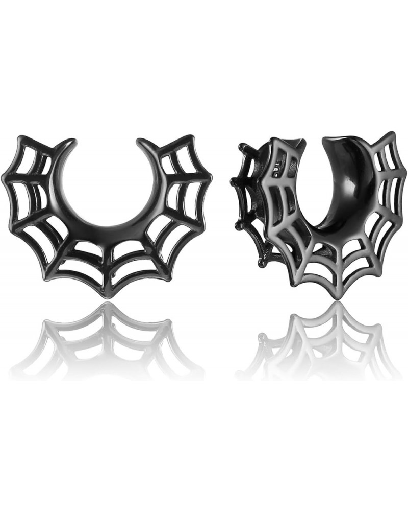 2 Pcs Hollow Design Saddle Plugs Gauges for Women Ventilate Ear Tunnels Gauges for Men Breathe Surgical Steel Gauge Earrings ...