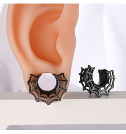 2 Pcs Hollow Design Saddle Plugs Gauges for Women Ventilate Ear Tunnels Gauges for Men Breathe Surgical Steel Gauge Earrings ...