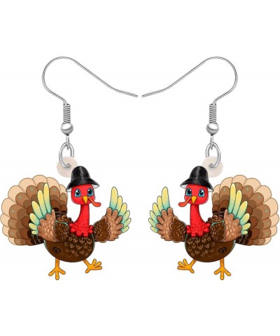 Thankgiving Cute Turkey Earrings Hypoallergenic Dangle Party Favors Jewelry Charms For Women Girl Kids Gifts Coffee $6.50 Ear...