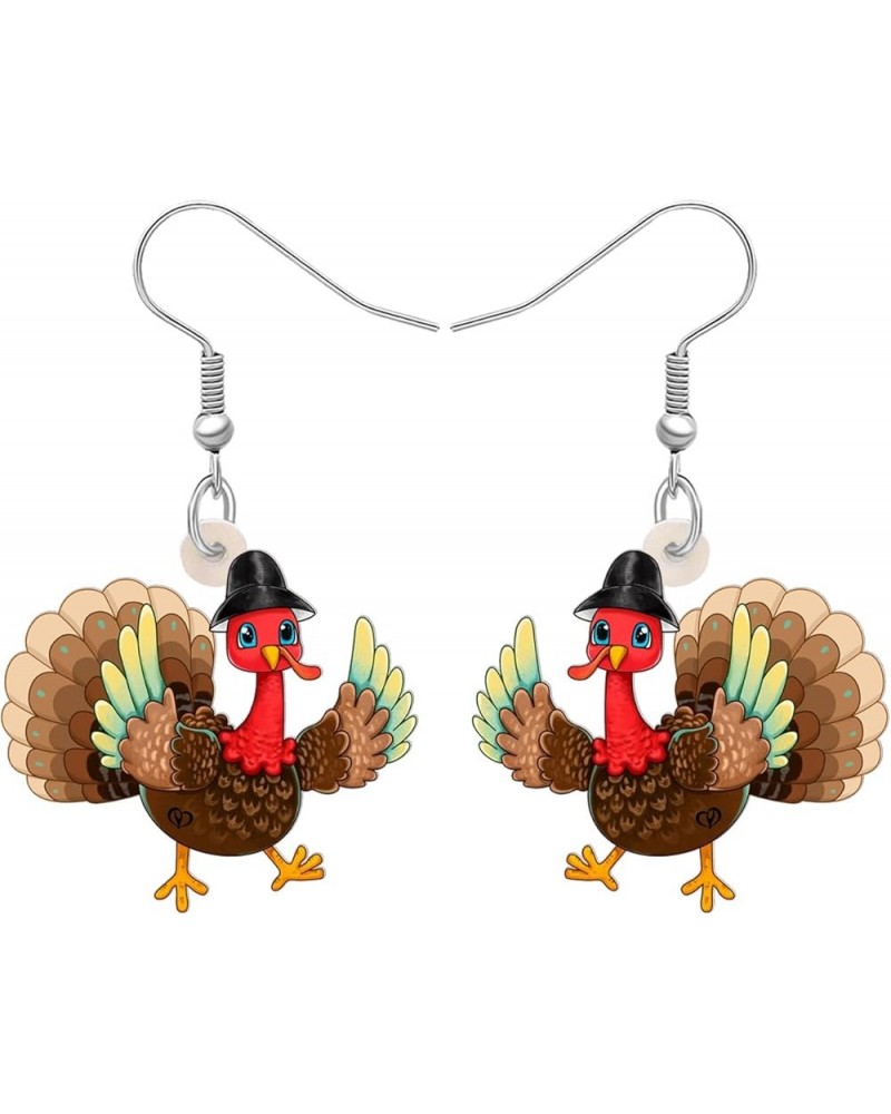 Thankgiving Cute Turkey Earrings Hypoallergenic Dangle Party Favors Jewelry Charms For Women Girl Kids Gifts Coffee $6.50 Ear...