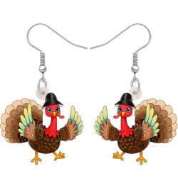 Thankgiving Cute Turkey Earrings Hypoallergenic Dangle Party Favors Jewelry Charms For Women Girl Kids Gifts Coffee $6.50 Ear...