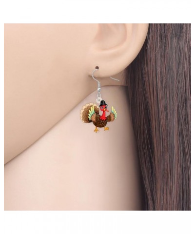 Thankgiving Cute Turkey Earrings Hypoallergenic Dangle Party Favors Jewelry Charms For Women Girl Kids Gifts Coffee $6.50 Ear...