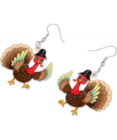 Thankgiving Cute Turkey Earrings Hypoallergenic Dangle Party Favors Jewelry Charms For Women Girl Kids Gifts Coffee $6.50 Ear...