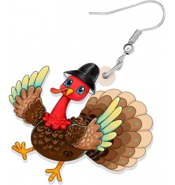 Thankgiving Cute Turkey Earrings Hypoallergenic Dangle Party Favors Jewelry Charms For Women Girl Kids Gifts Coffee $6.50 Ear...