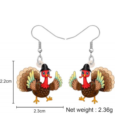 Thankgiving Cute Turkey Earrings Hypoallergenic Dangle Party Favors Jewelry Charms For Women Girl Kids Gifts Coffee $6.50 Ear...